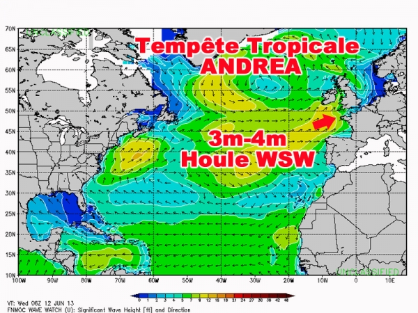 Tempête Tropicale Andrea - Swell du 12 au 16 juin