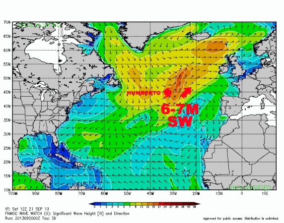 Cyclone Humberto - Swell du 22-23-24 septembre