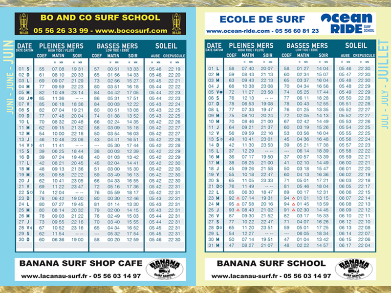 guide des marées lacanau surf info 2023